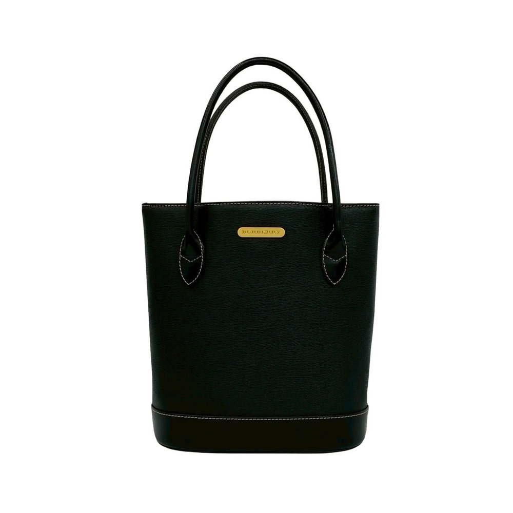 BURBERRY Burberry Logo Gold Hardware Nova Check Shadow Horse Leather Handbag ...